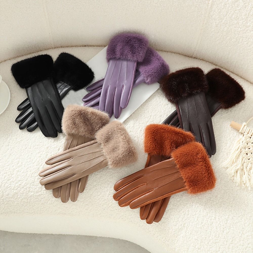 Winter Glove Insulated - Женские кожаные перчатки с термоподкладкой, утепленные,